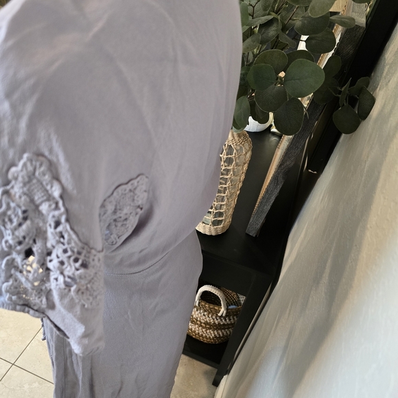 Anthropologie Astr Women’s Lavender Flutter Sleeve Crochet Dress Size S - Picture 5 of 9